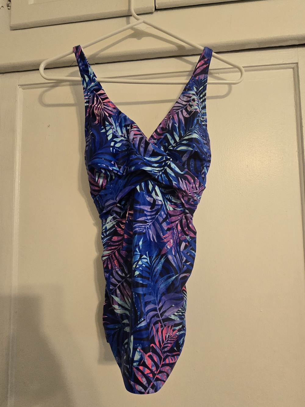 Blue Tropical Leaf Tankini Swimsuit